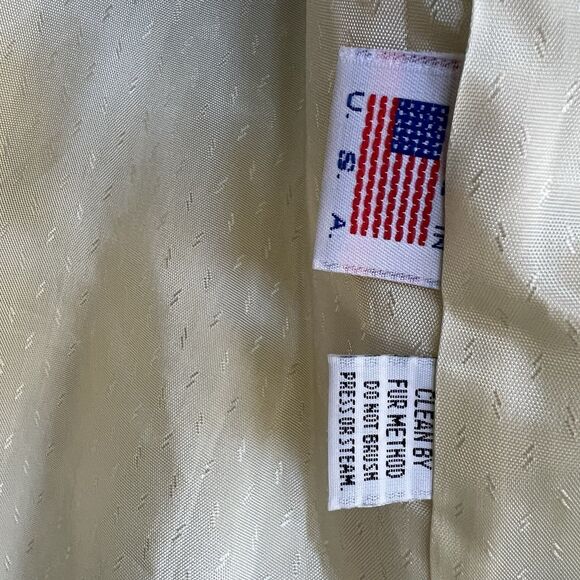 Mariel Heavy Thick Lined Faux Fur Coat Made in USA Vintage Size 14 Striped EUC - Picture 6 of 10